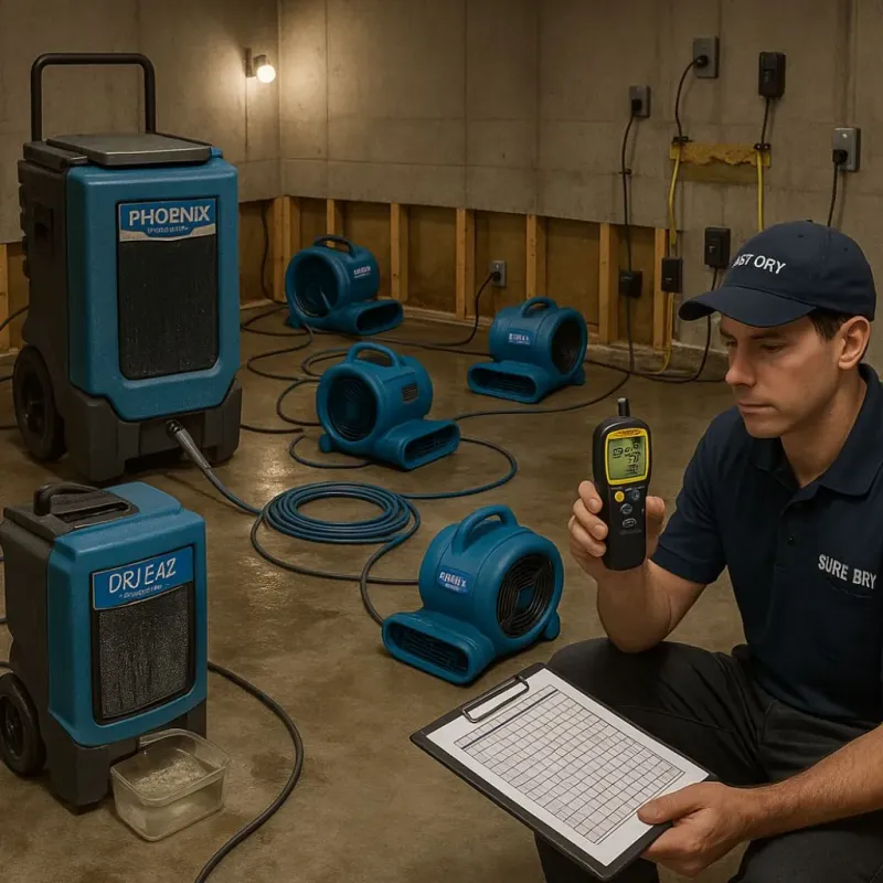 Structural Drying and Dehumidification process in Remsen, IA